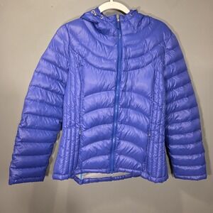 Andrew Marc Packable Lightweight Premium Down Jacket Blue Purple, Women's Size L